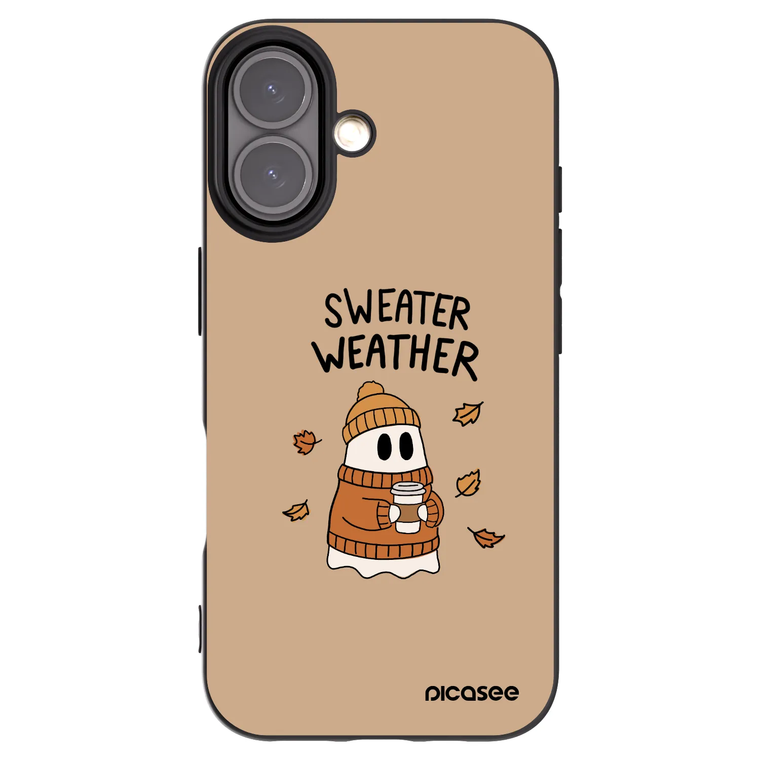 Picasee silikonový černý obal pro Apple iPhone 16 - Sweater ghost