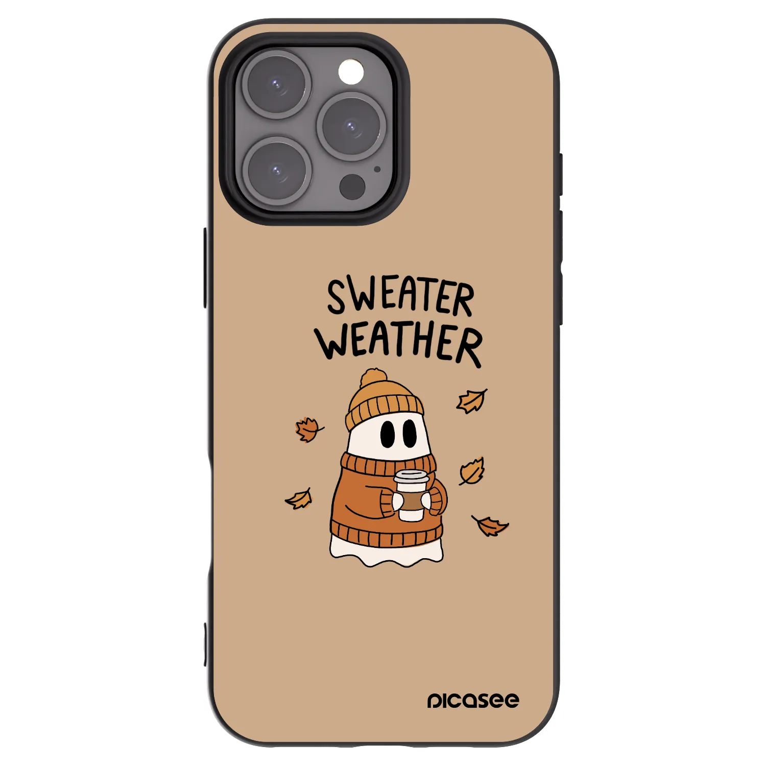 Picasee silikonový černý obal pro Apple iPhone 16 Pro Max - Sweater ghost