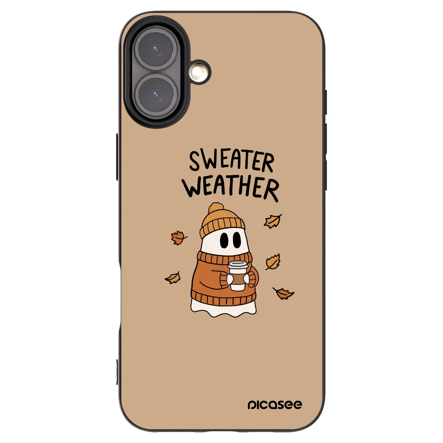Picasee silikonový černý obal pro Apple iPhone 16 Plus - Sweater ghost