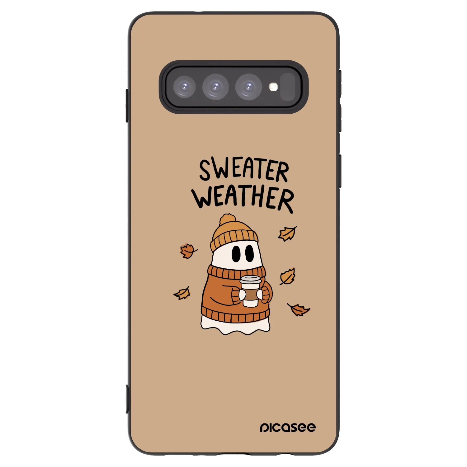 Picasee silikonový černý obal pro Samsung Galaxy S10 G973 - Sweater ghost