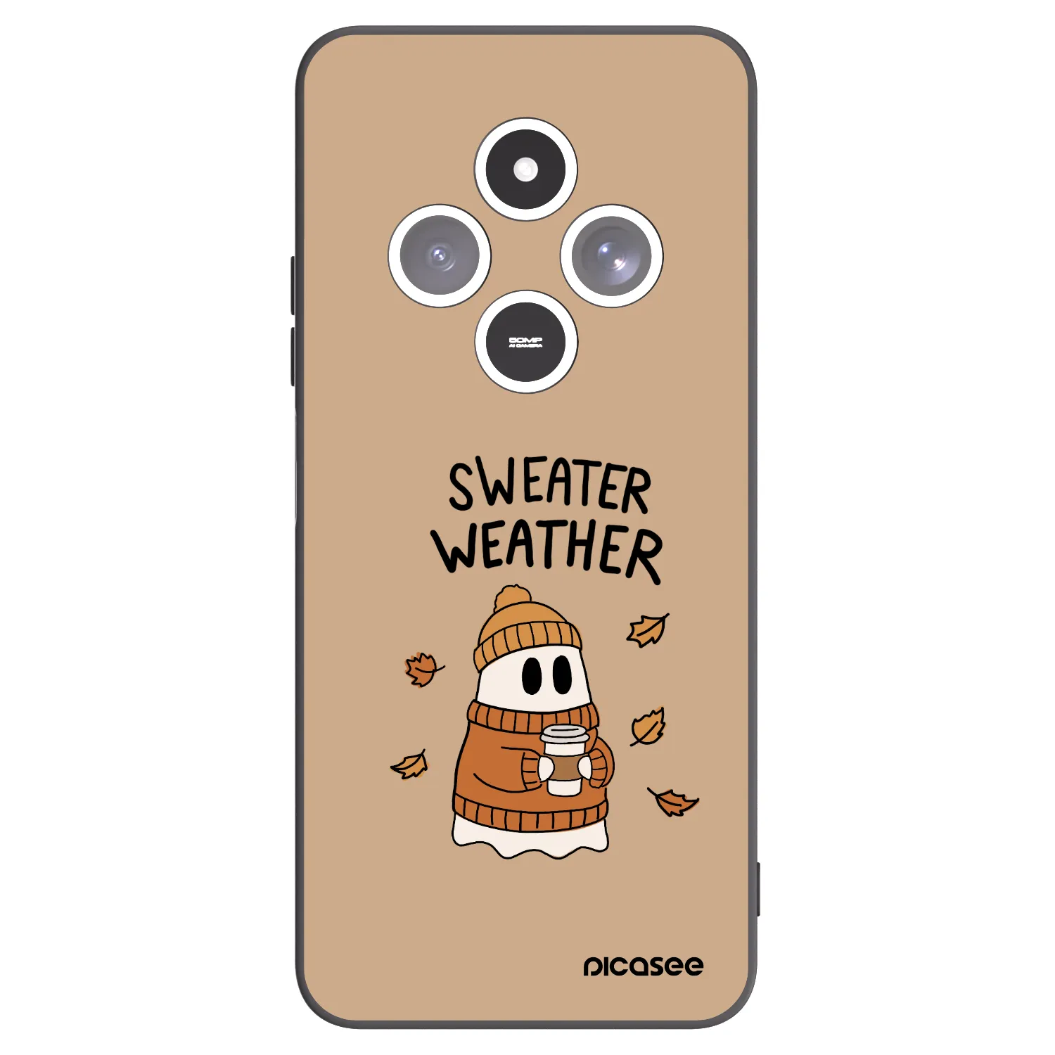Picasee silikonový černý obal pro Xiaomi Redmi 14C - Sweater ghost