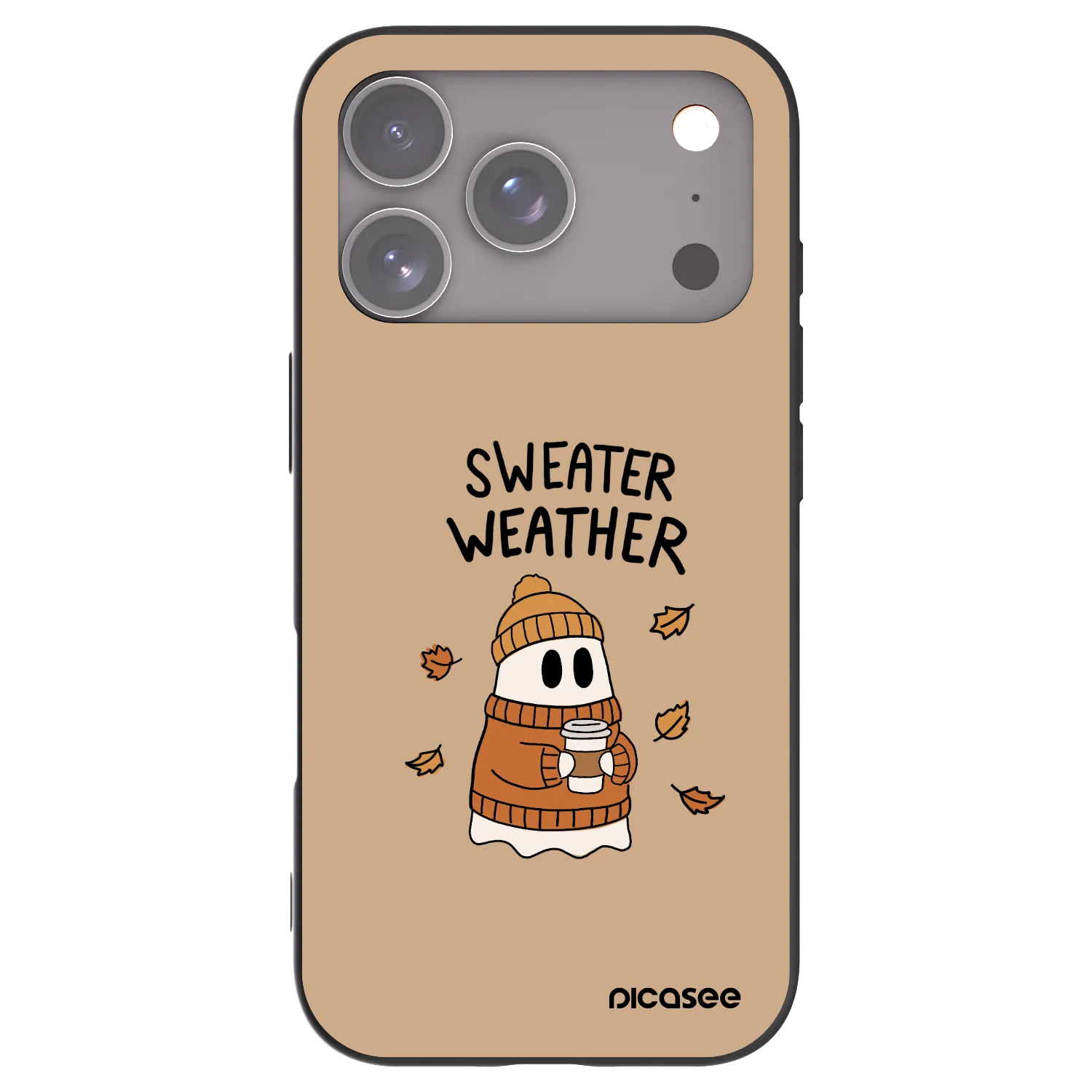 Picasee silikonový černý obal pro Apple iPhone 17 Pro - Sweater ghost