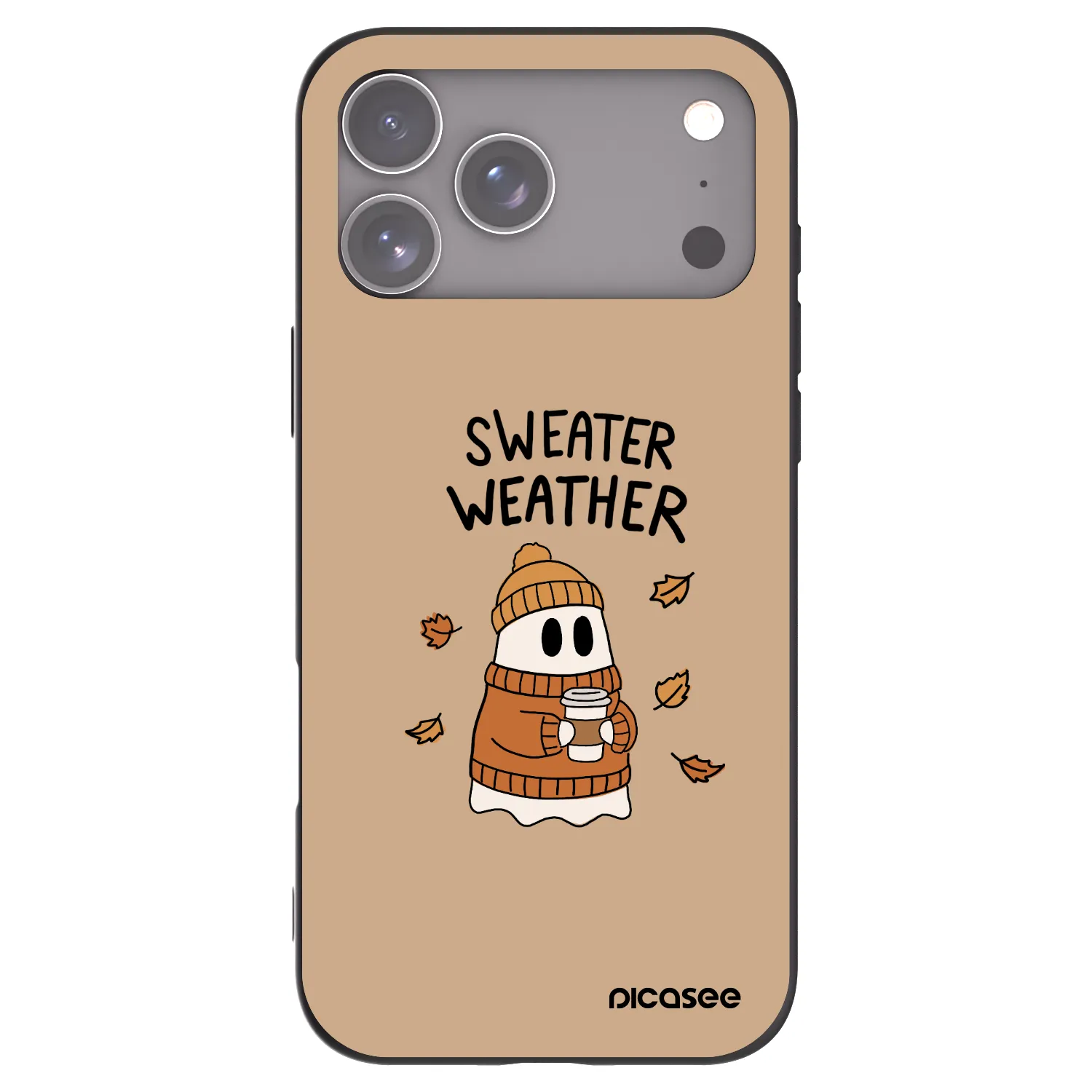 Picasee silikonový černý obal pro Apple iPhone 17 Pro Max - Sweater ghost