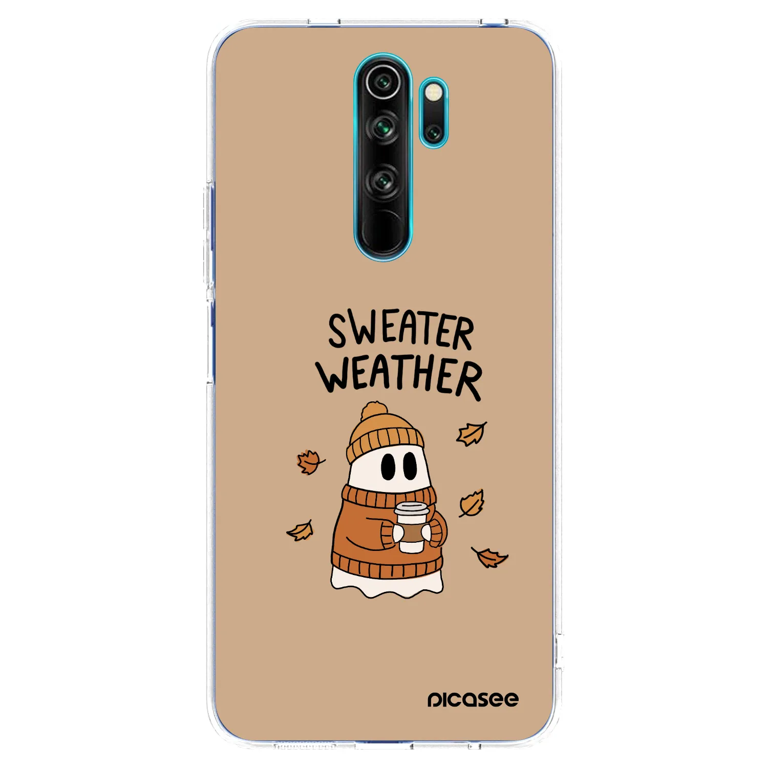 Picasee silikonový průhledný obal pro Xiaomi Redmi Note 8 Pro - Sweater ghost