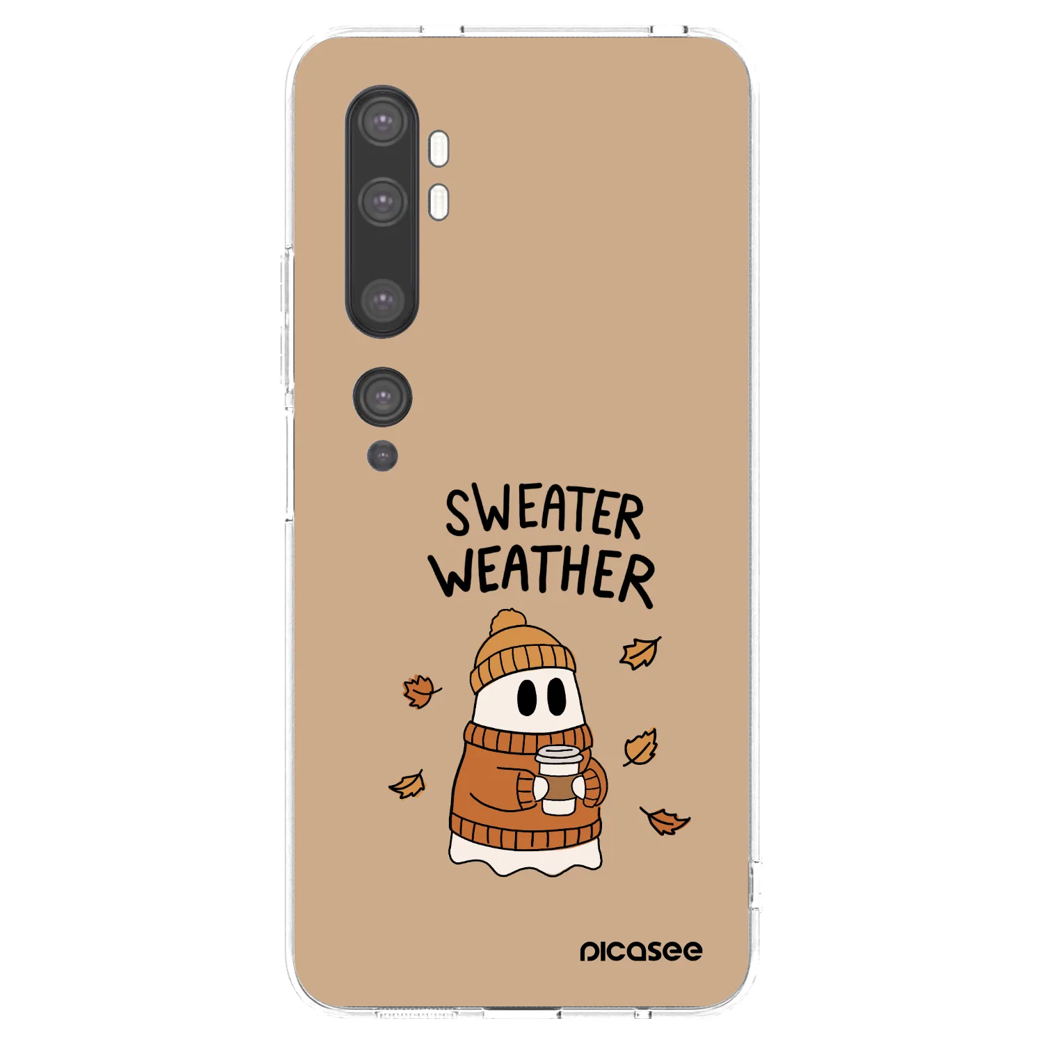 Picasee silikonový průhledný obal pro Xiaomi Mi Note 10 (Pro) - Sweater ghost