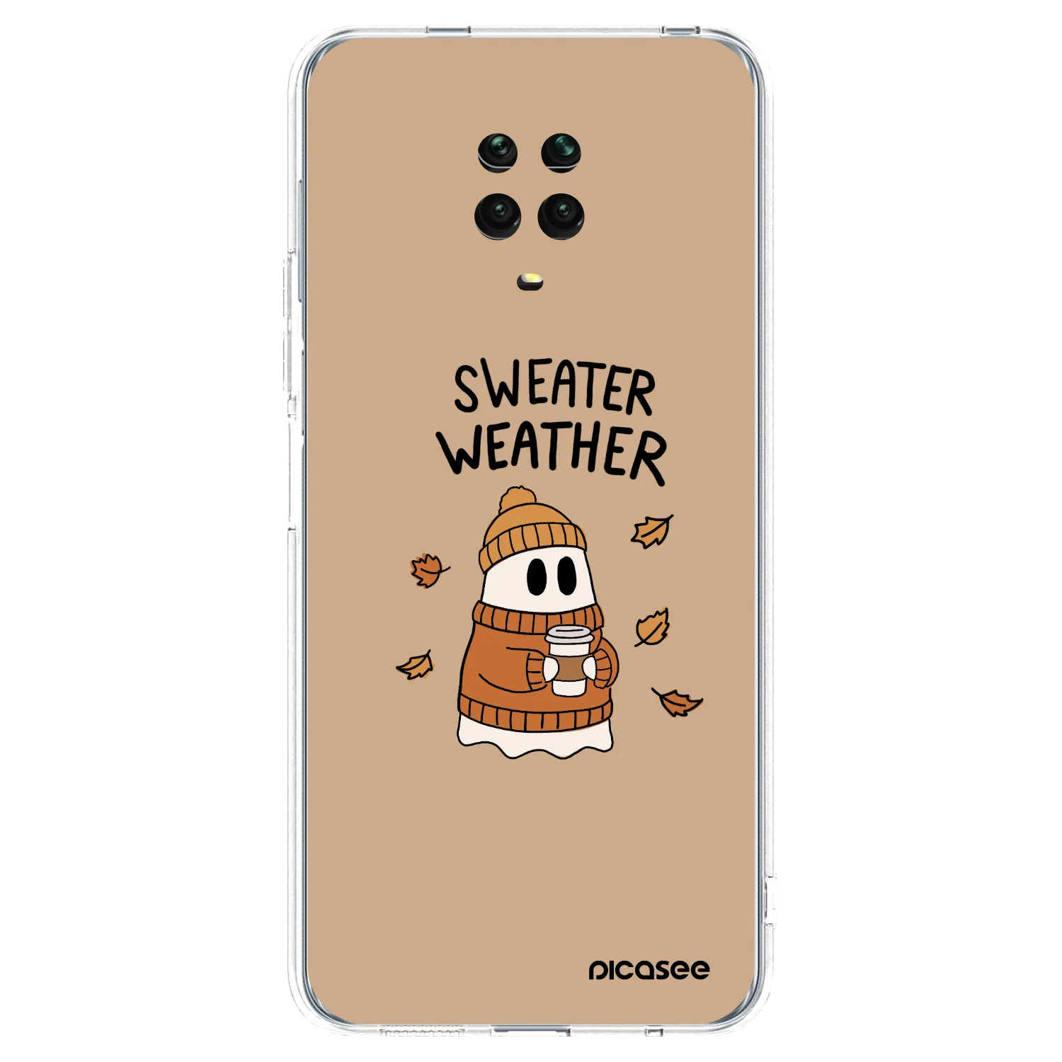 Picasee silikonový průhledný obal pro Xiaomi Redmi Note 9 Pro - Sweater ghost