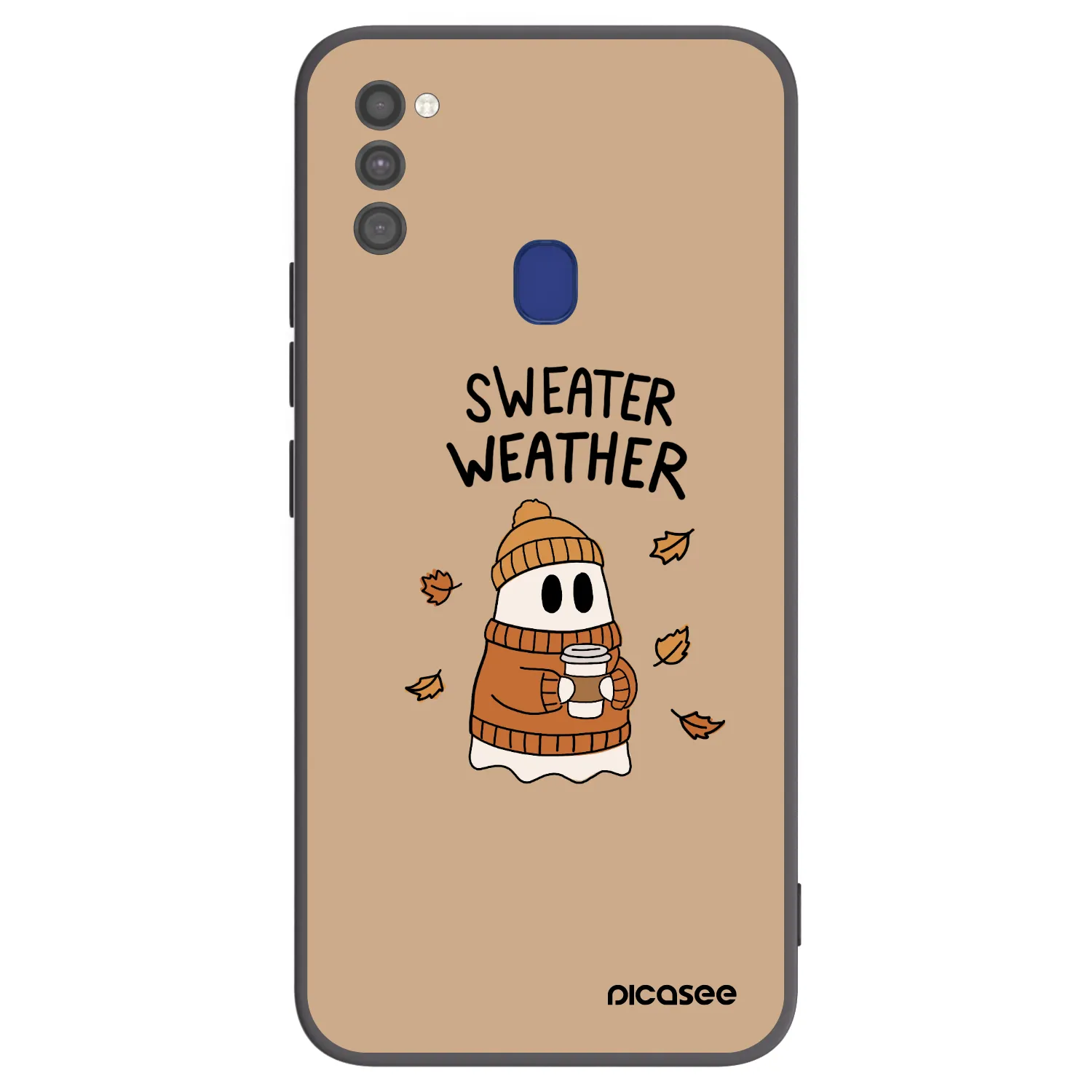 Picasee silikonový černý obal pro Samsung Galaxy M21 M215F - Sweater ghost