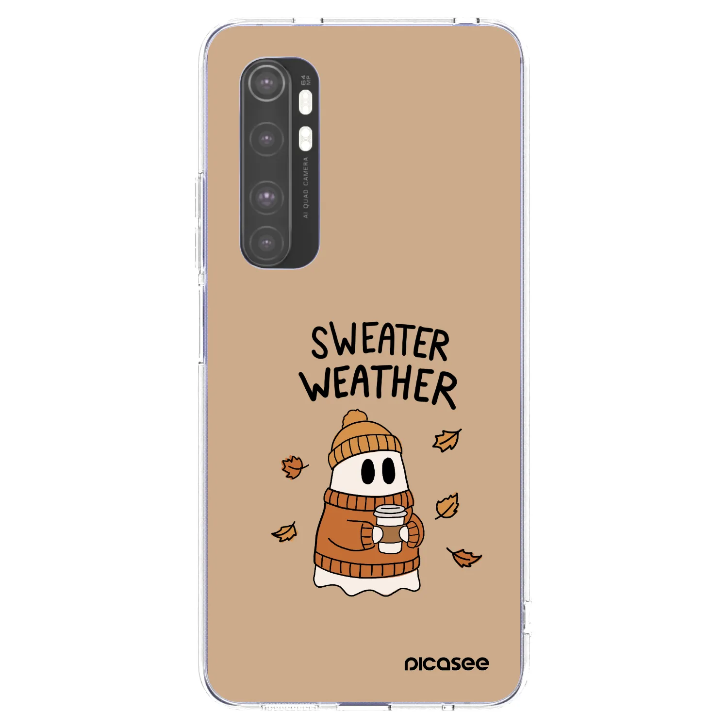 Picasee silikonový průhledný obal pro Xiaomi Mi Note 10 Lite - Sweater ghost