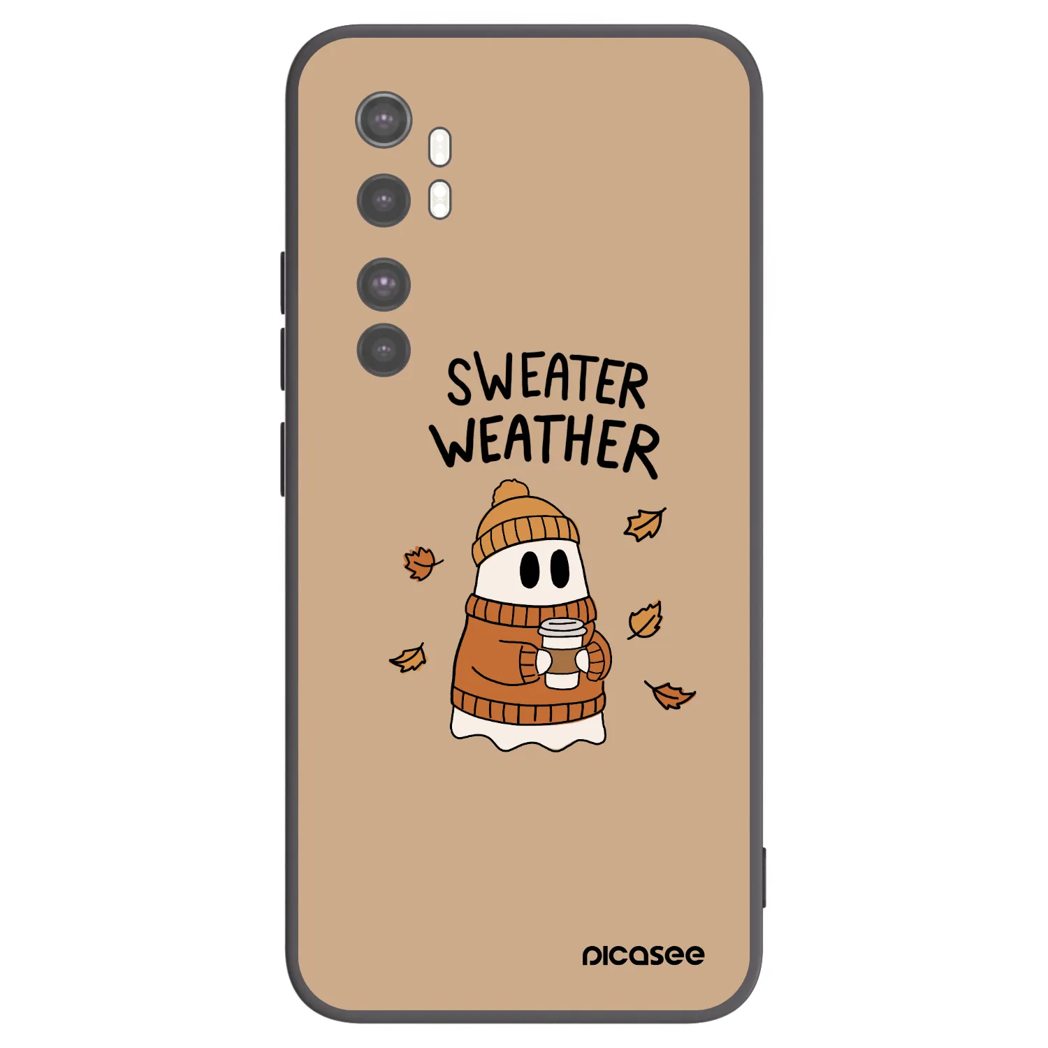 Picasee silikonový černý obal pro Xiaomi Mi Note 10 Lite - Sweater ghost