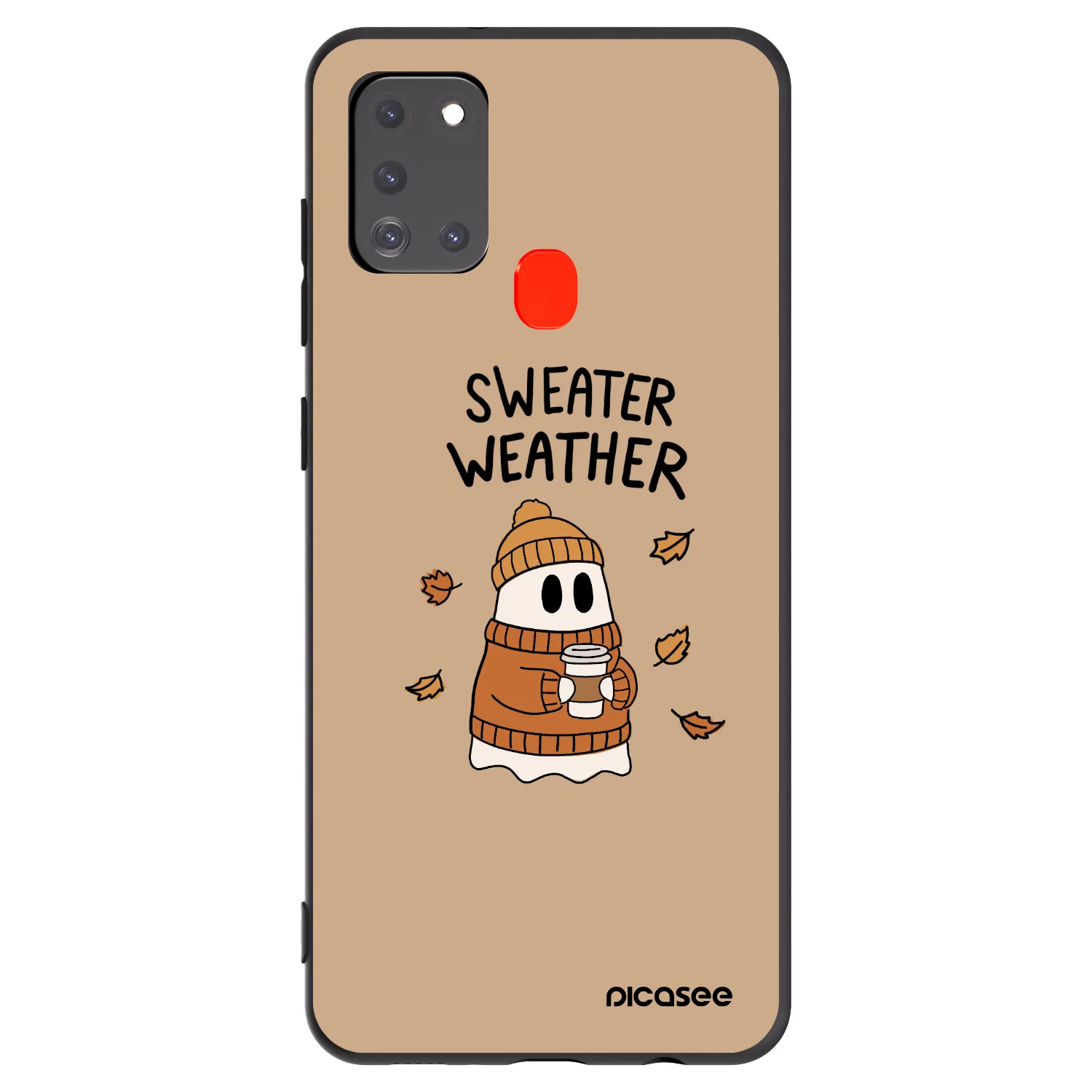 Picasee silikonový černý obal pro Samsung Galaxy A21s - Sweater ghost