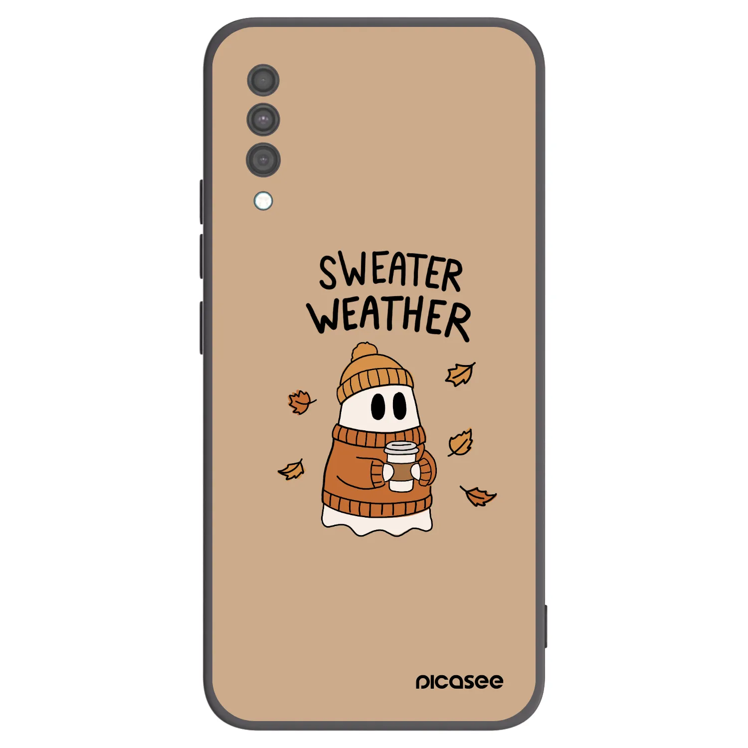 Picasee silikonový černý obal pro Samsung Galaxy A30s A307F - Sweater ghost