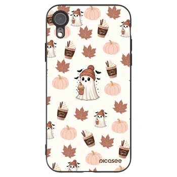 Silikonový černý obal pro Apple iPhone XR - Pumpkin spice