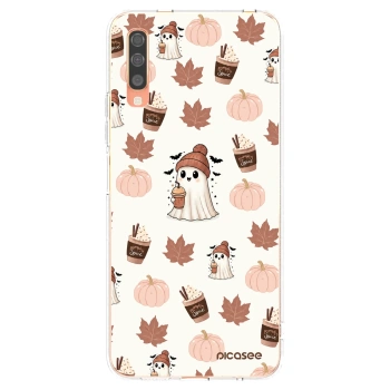 Picasee silikonový průhledný obal pro Samsung Galaxy A70 A705F - Pumpkin spice