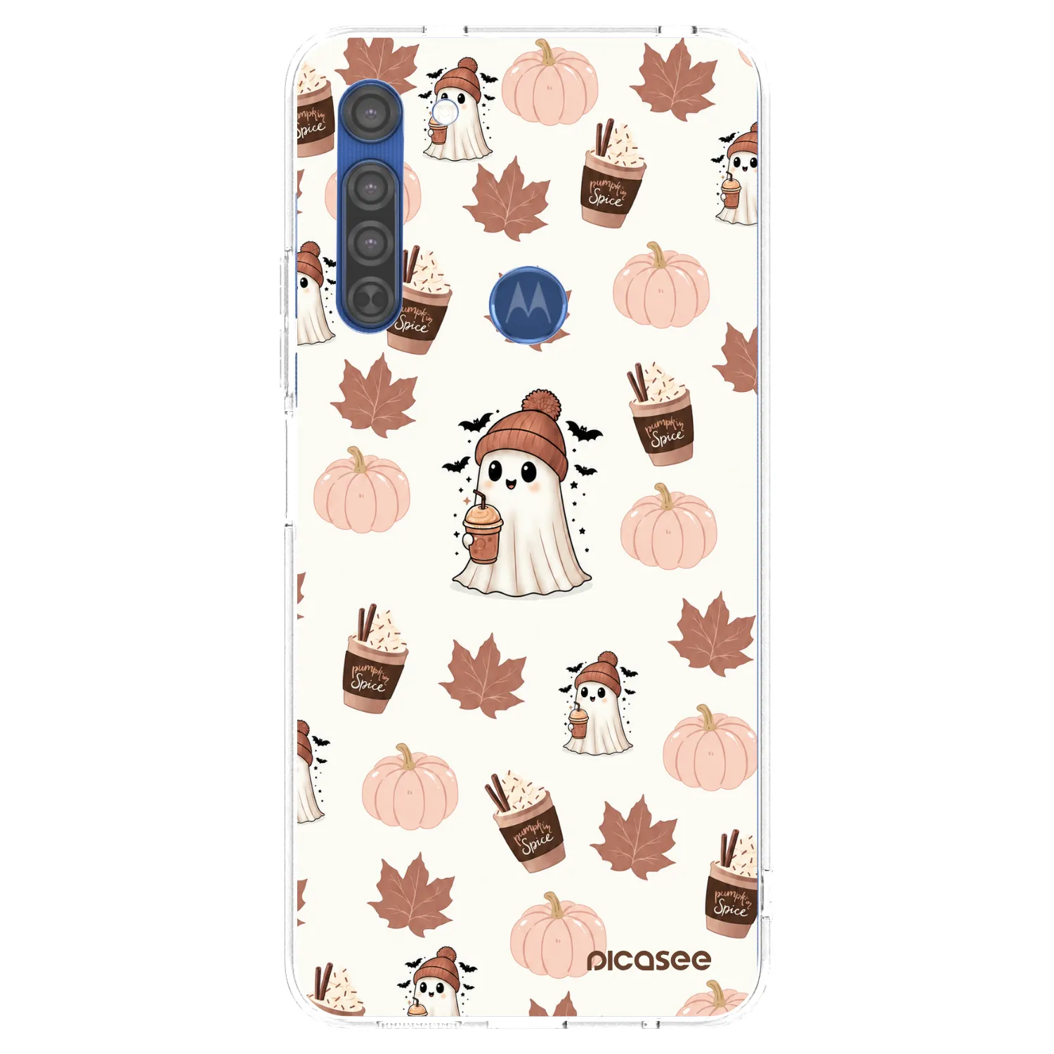 Picasee silikonový průhledný obal pro Motorola Moto G8 - Pumpkin spice