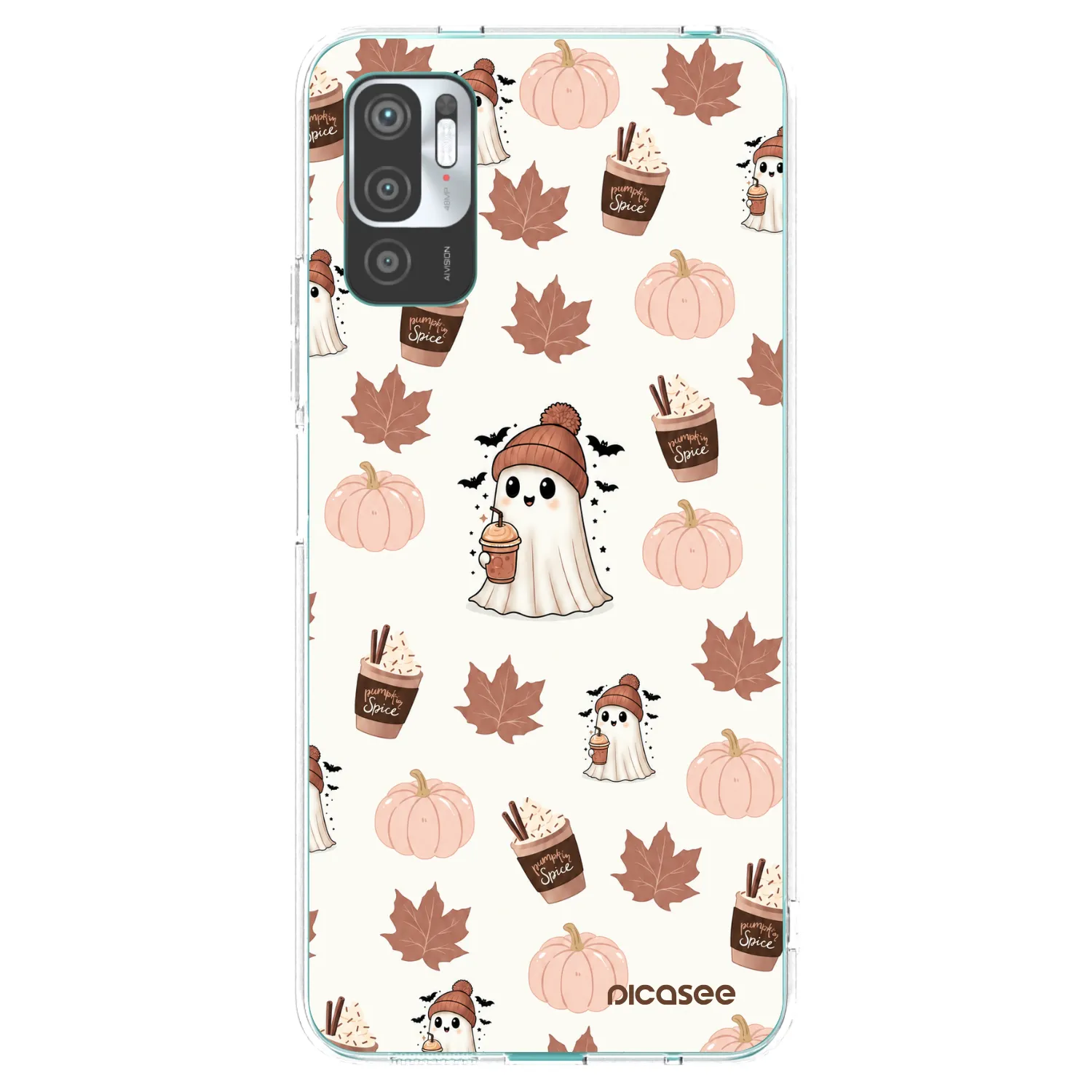 Picasee silikonový průhledný obal pro Xiaomi Redmi Note 10 5G - Pumpkin spice