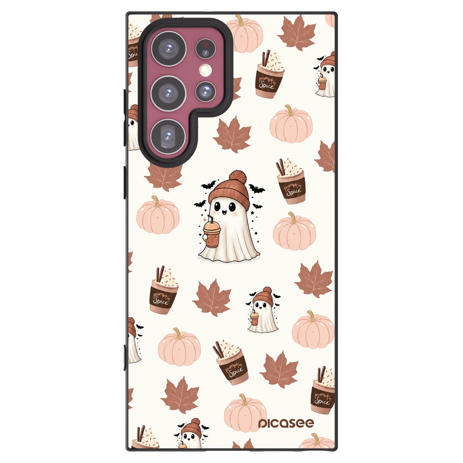 Picasee silikonový černý obal pro Samsung Galaxy S22 Ultra 5G - Pumpkin spice