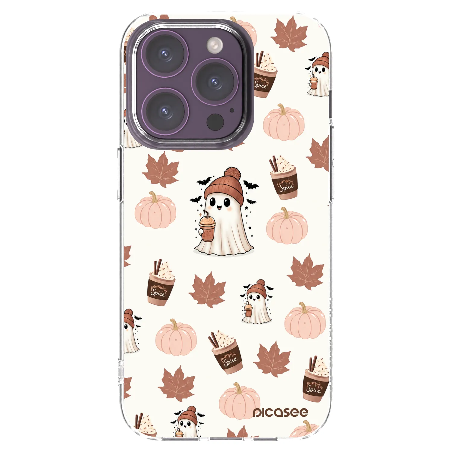 Picasee silikonový průhledný obal pro Apple iPhone 14 Pro - Pumpkin spice