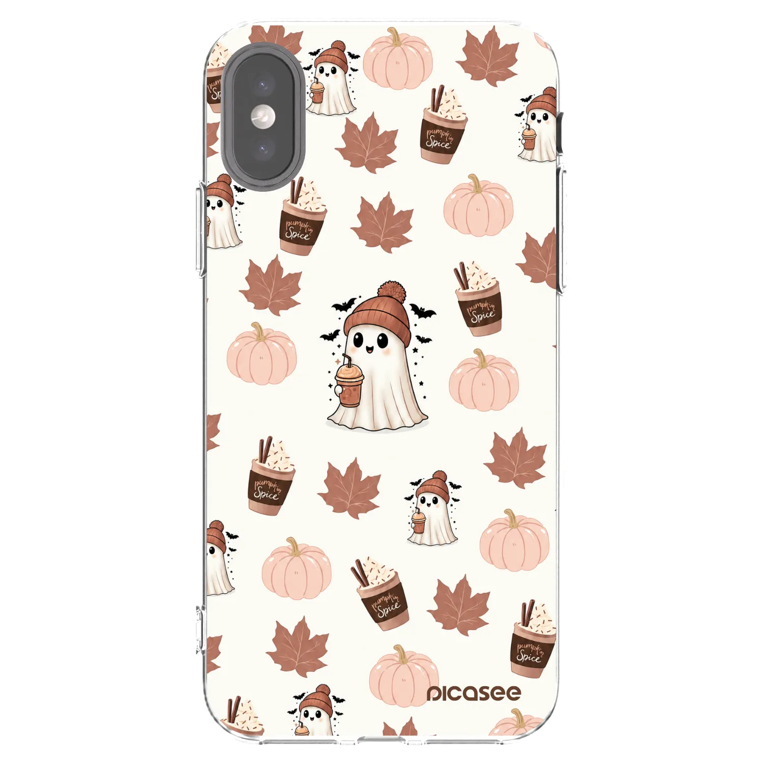 Picasee silikonový průhledný obal pro Apple iPhone X/XS - Pumpkin spice