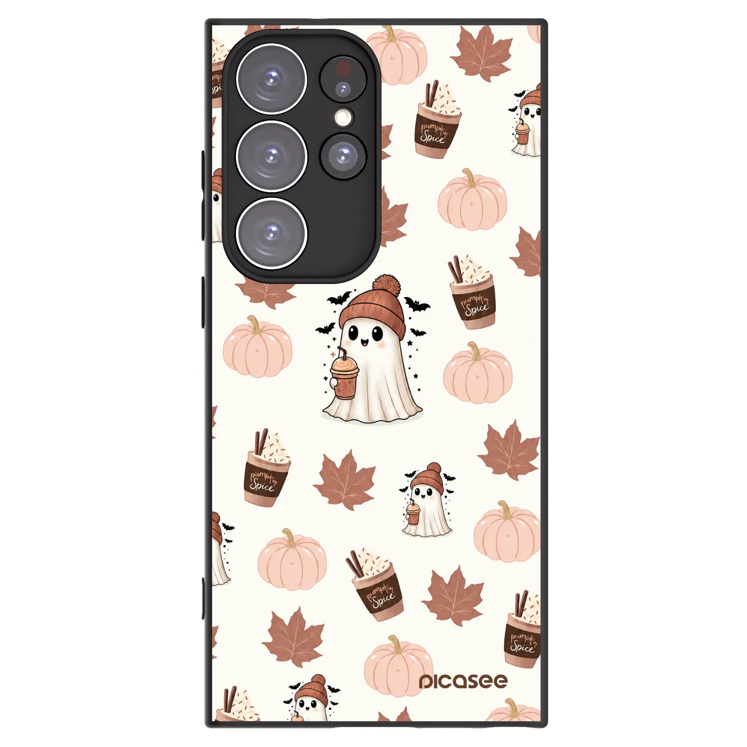 Picasee silikonový černý obal pro Samsung Galaxy S23 Ultra 5G - Pumpkin spice