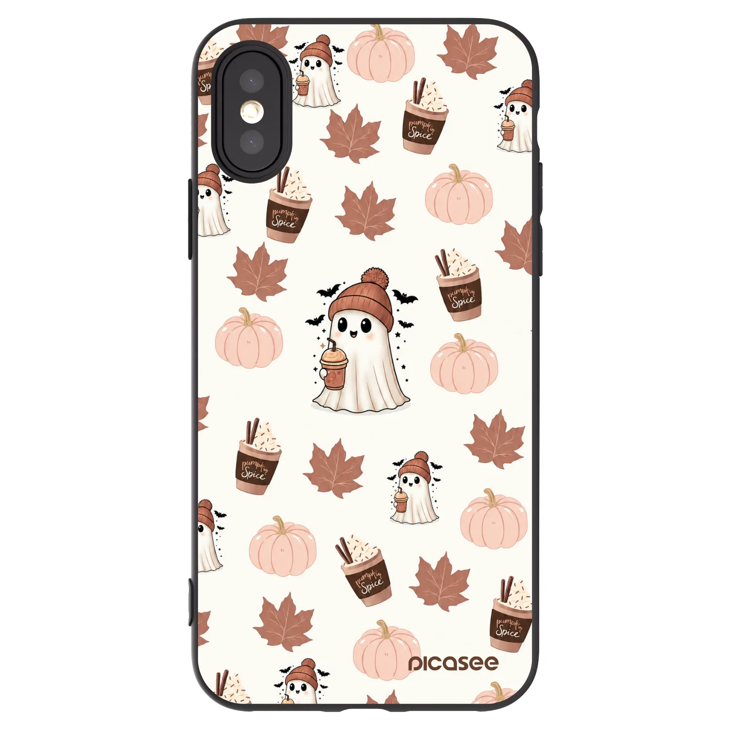 Picasee silikonový černý obal pro Apple iPhone X/XS - Pumpkin spice