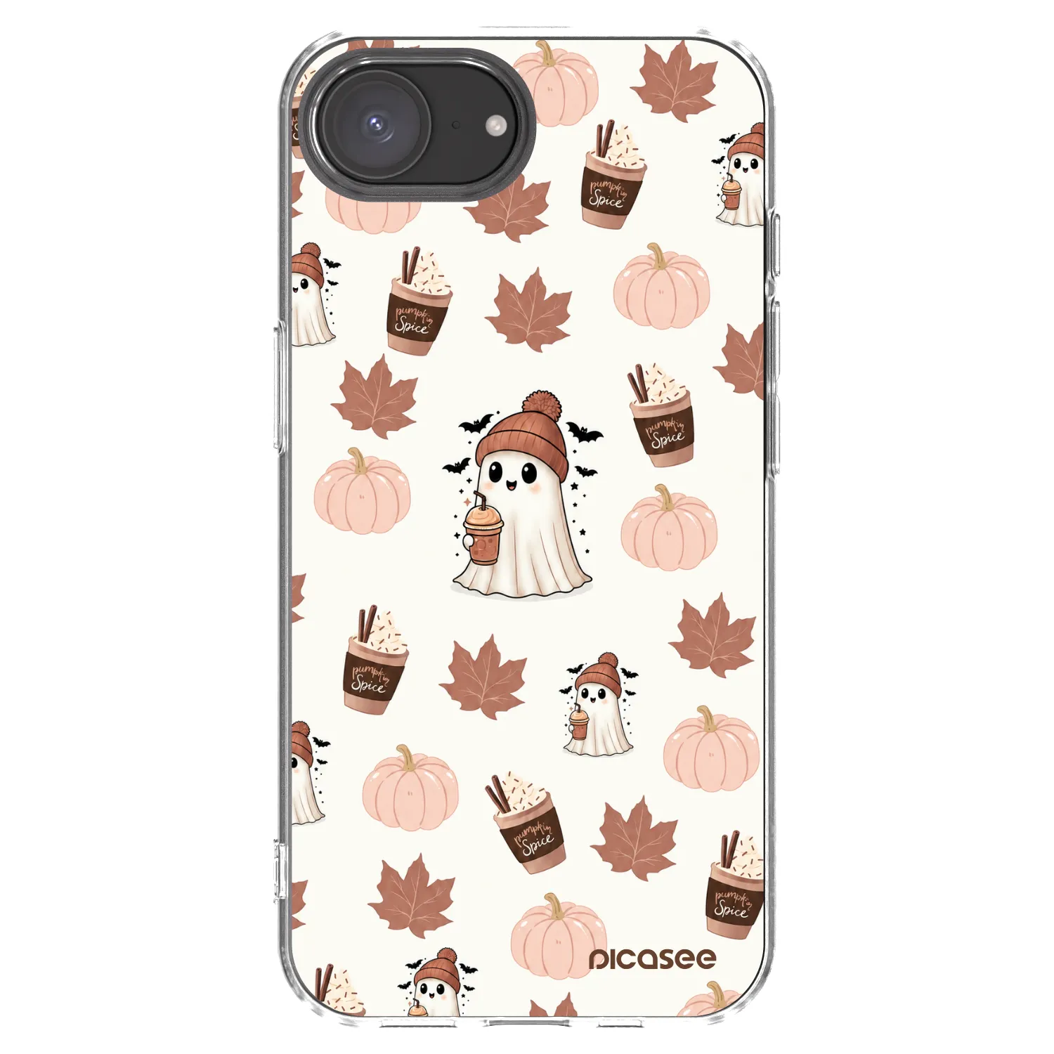 Picasee silikonový průhledný obal pro Apple iPhone 16e - Pumpkin spice