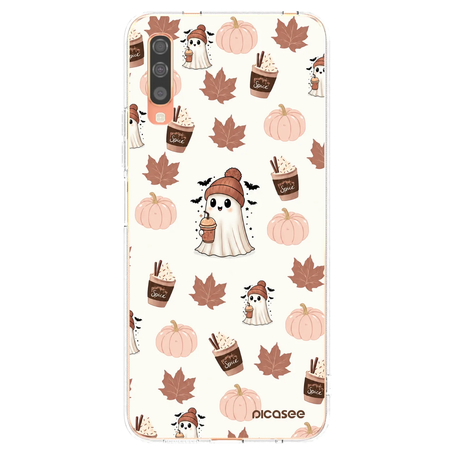 Picasee silikonový průhledný obal pro Samsung Galaxy A70 A705F - Pumpkin spice