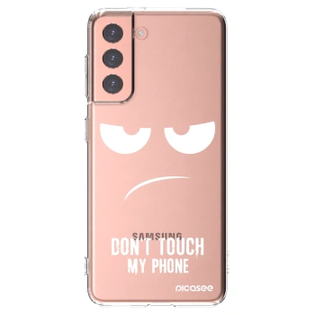 Picasee silikonový průhledný obal pro Samsung Galaxy S21 5G G991B - Nešahej mi na telefon