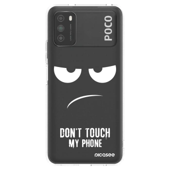 Picasee silikonový průhledný obal pro Xiaomi Poco M3 - Nešahej mi na telefon
