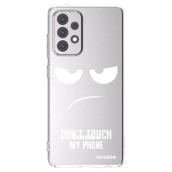 Picasee silikonový průhledný obal pro Samsung Galaxy A52 5G A525F - Nešahej mi na telefon