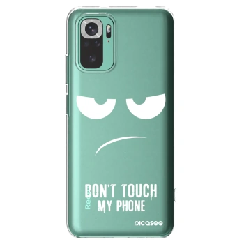 Picasee silikonový průhledný obal pro Xiaomi Redmi Note 10 Pro - Nešahej mi na telefon