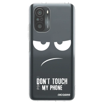 Picasee silikonový průhledný obal pro Xiaomi Poco F3 - Nešahej mi na telefon