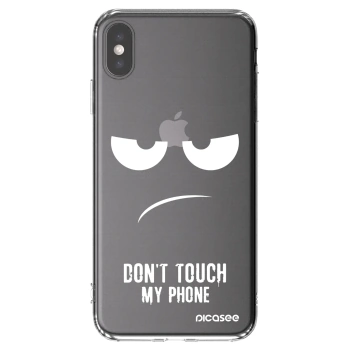 Picasee silikonový průhledný obal pro Apple iPhone XS Max - Nešahej mi na telefon