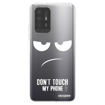Picasee silikonový průhledný obal pro OPPO A94 5G - Nešahej mi na telefon