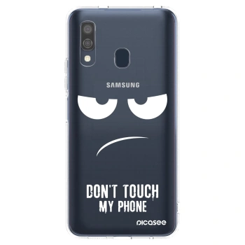 Picasee silikonový průhledný obal pro Samsung Galaxy A40 A405F - Nešahej mi na telefon