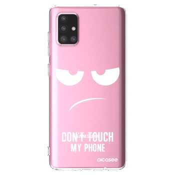 Picasee silikonový průhledný obal pro Samsung Galaxy A71 A715F - Nešahej mi na telefon