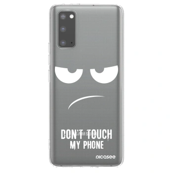 Picasee silikonový průhledný obal pro Samsung Galaxy S20 G980F - Nešahej mi na telefon