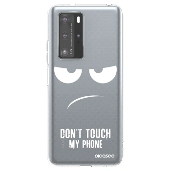 Picasee silikonový průhledný obal pro Huawei P40 Pro - Nešahej mi na telefon