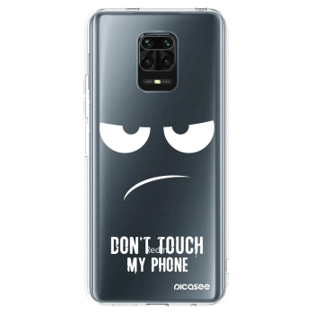Picasee silikonový průhledný obal pro Xiaomi Redmi Note 9S - Nešahej mi na telefon