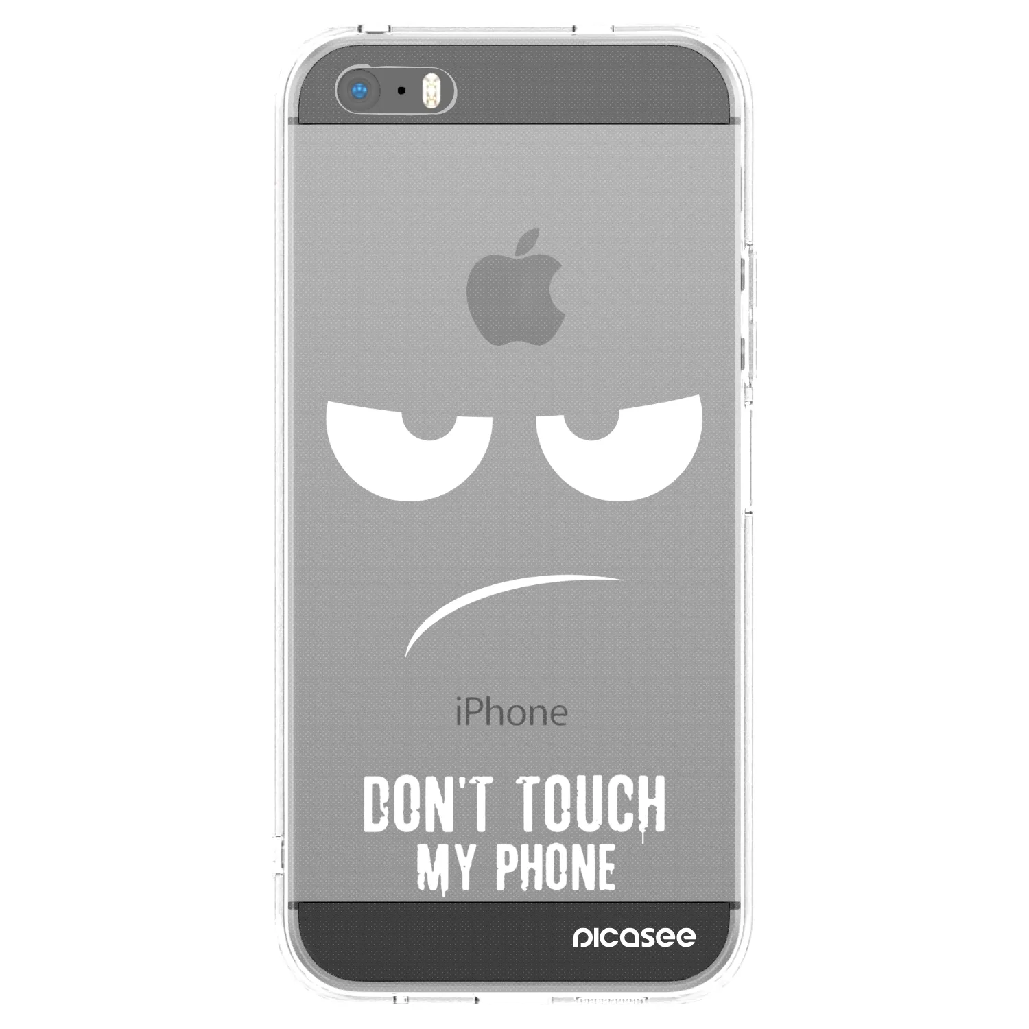 Picasee silikonový průhledný obal pro Apple iPhone 5/5S/SE - Nešahej mi na telefon