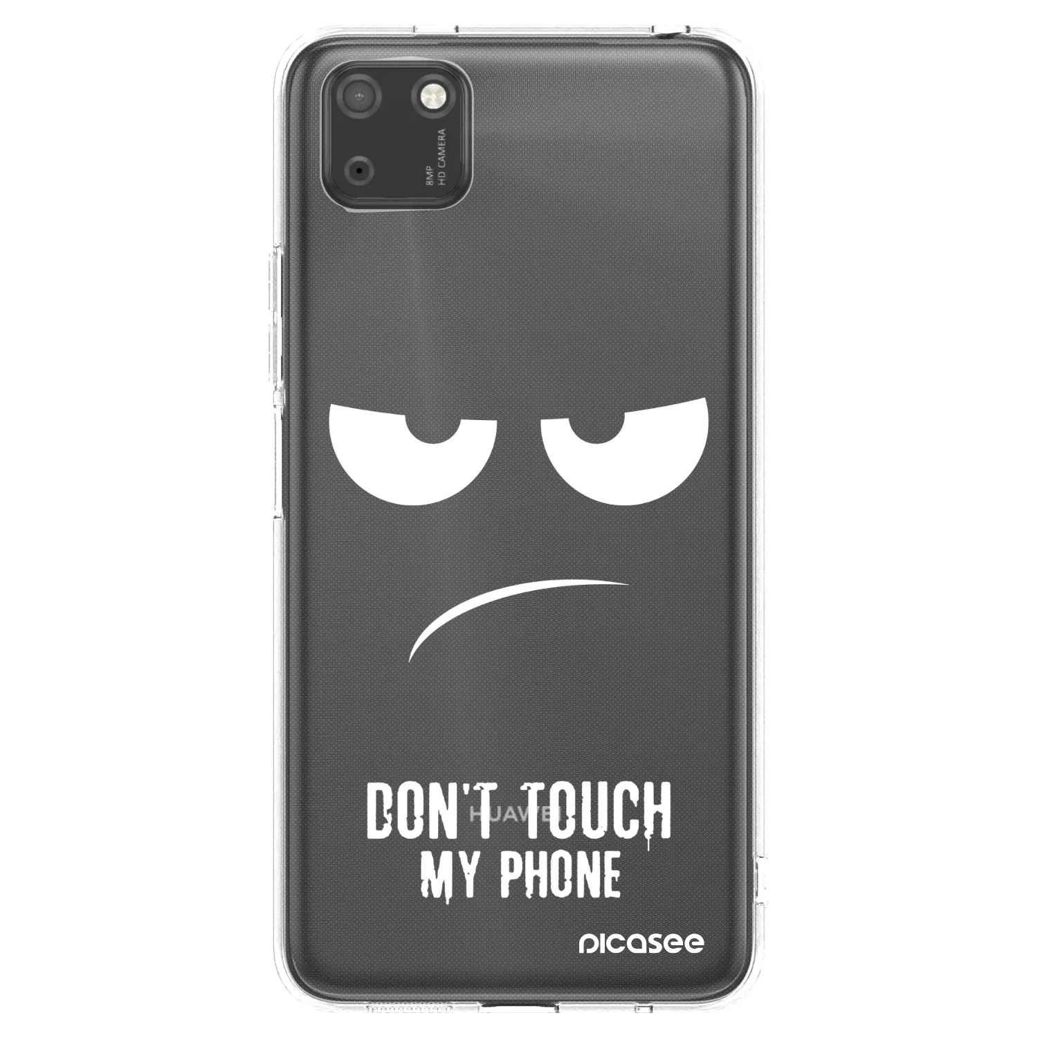 Picasee silikonový průhledný obal pro Huawei Y5P - Nešahej mi na telefon