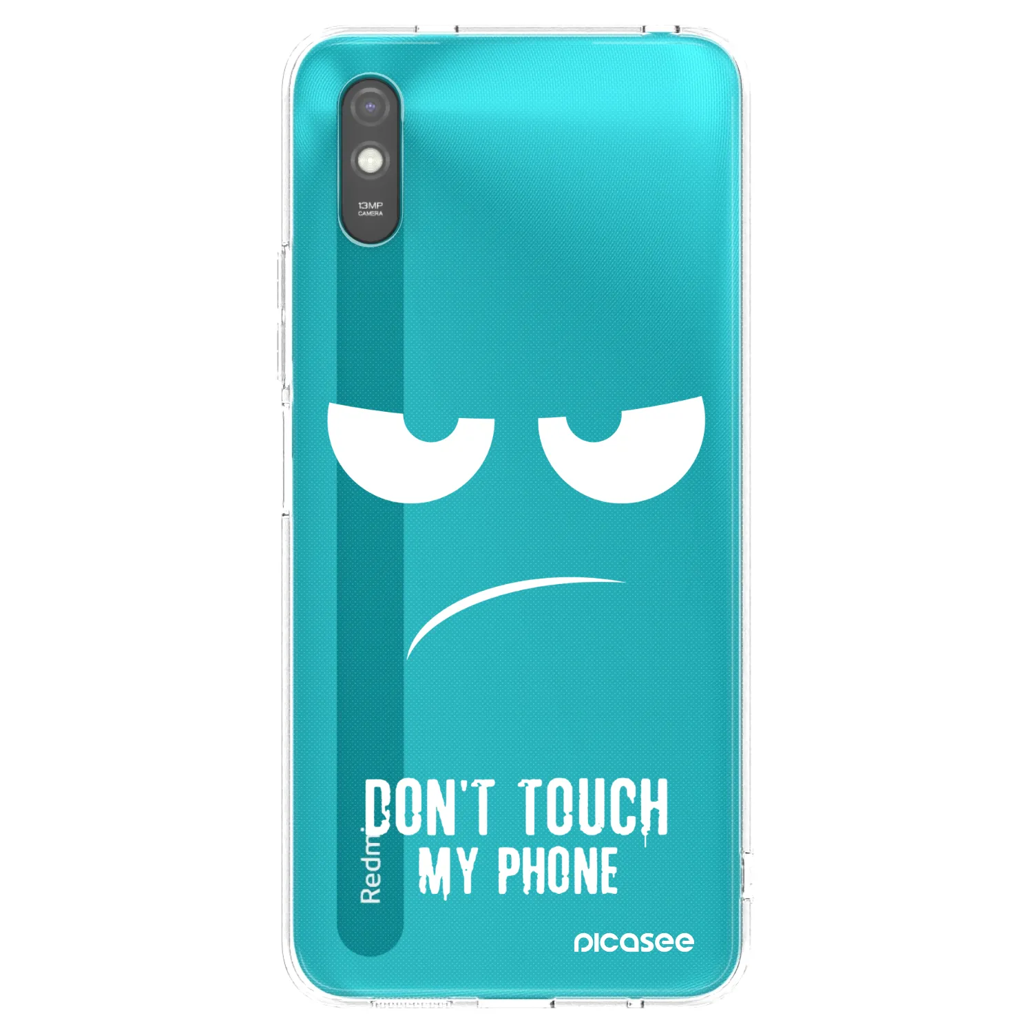 Picasee silikonový průhledný obal pro Xiaomi Redmi 9A - Nešahej mi na telefon