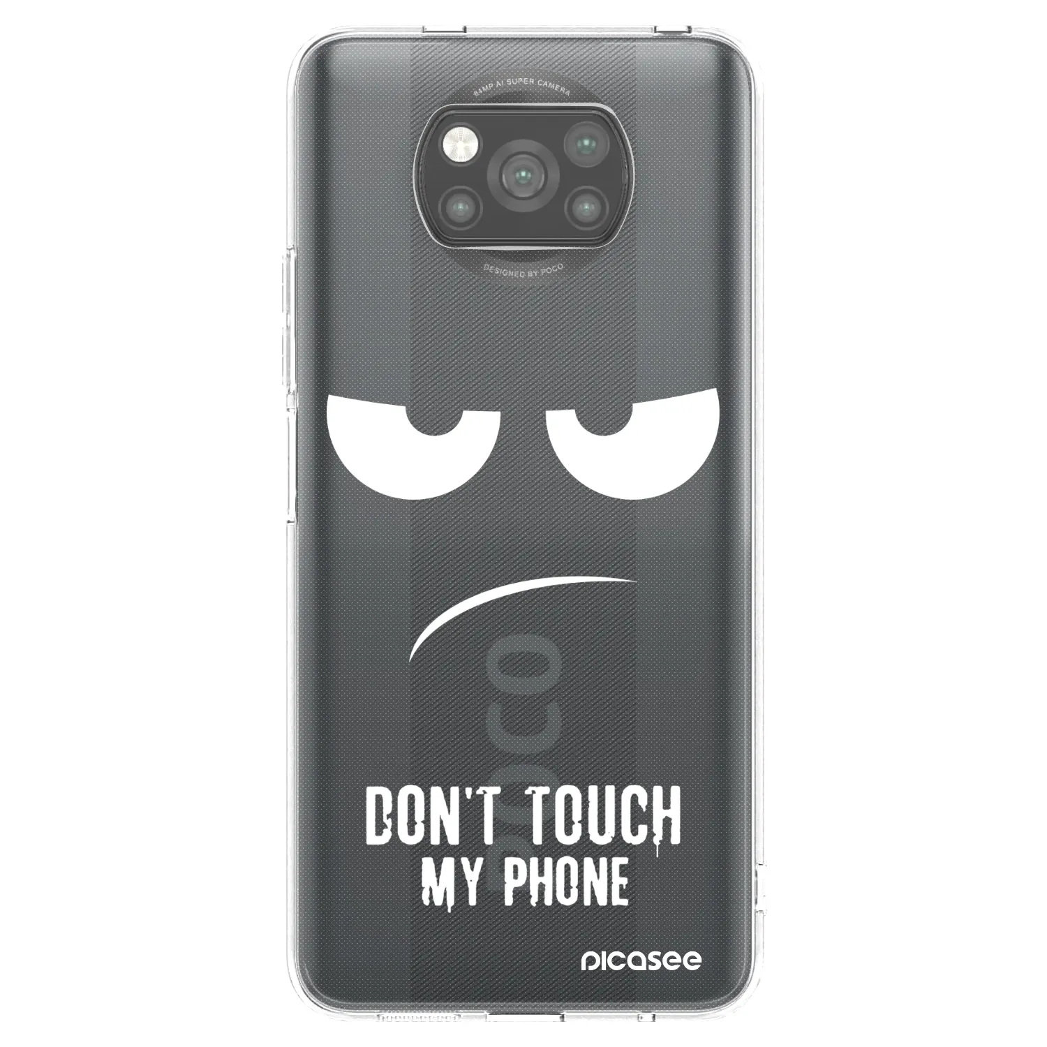 Picasee silikonový černý obal pro Xiaomi Poco X3 - Nešahej mi na telefon