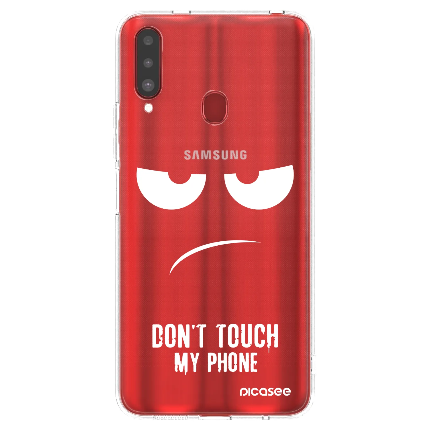 Picasee silikonový průhledný obal pro Samsung Galaxy A20s - Nešahej mi na telefon