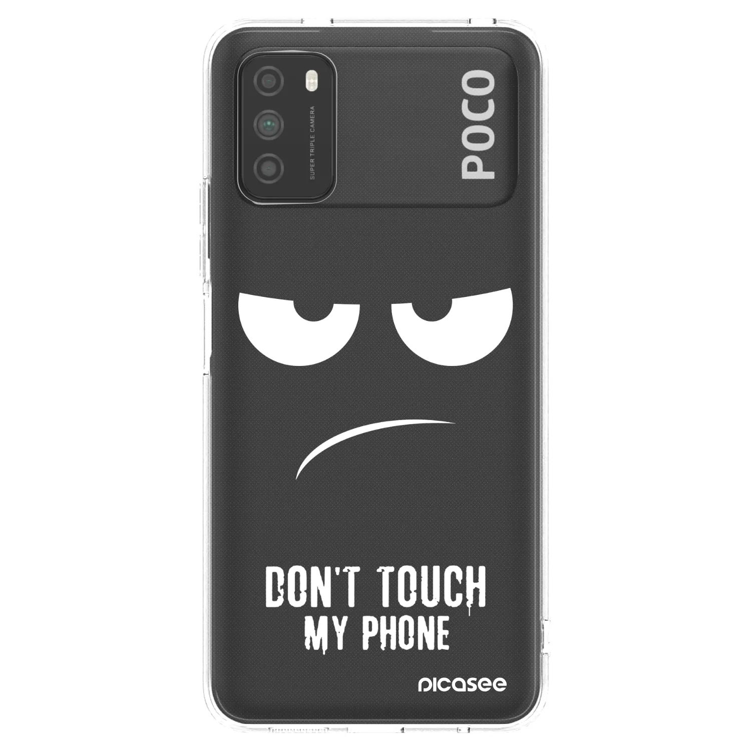 Picasee silikonový průhledný obal pro Xiaomi Poco M3 - Nešahej mi na telefon