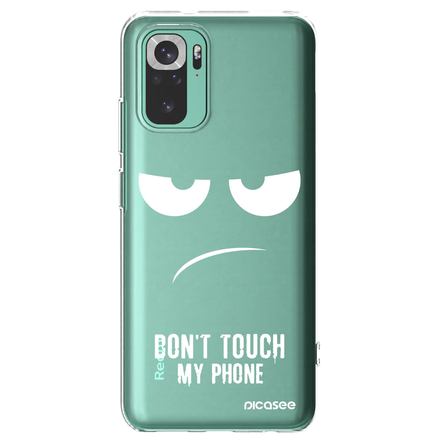 Picasee silikonový průhledný obal pro Xiaomi Redmi Note 10 Pro - Nešahej mi na telefon