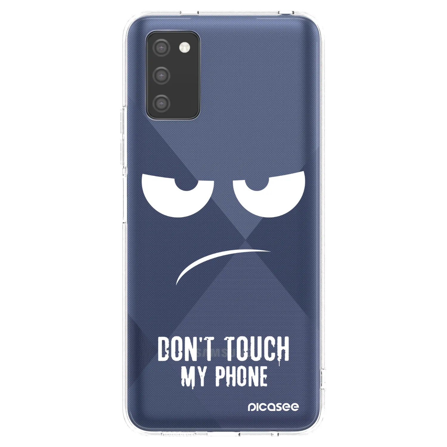 Picasee silikonový průhledný obal pro Samsung Galaxy A02s A025G - Nešahej mi na telefon