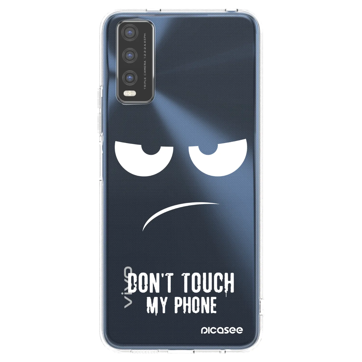 Picasee silikonový průhledný obal pro Vivo Y20s - Nešahej mi na telefon