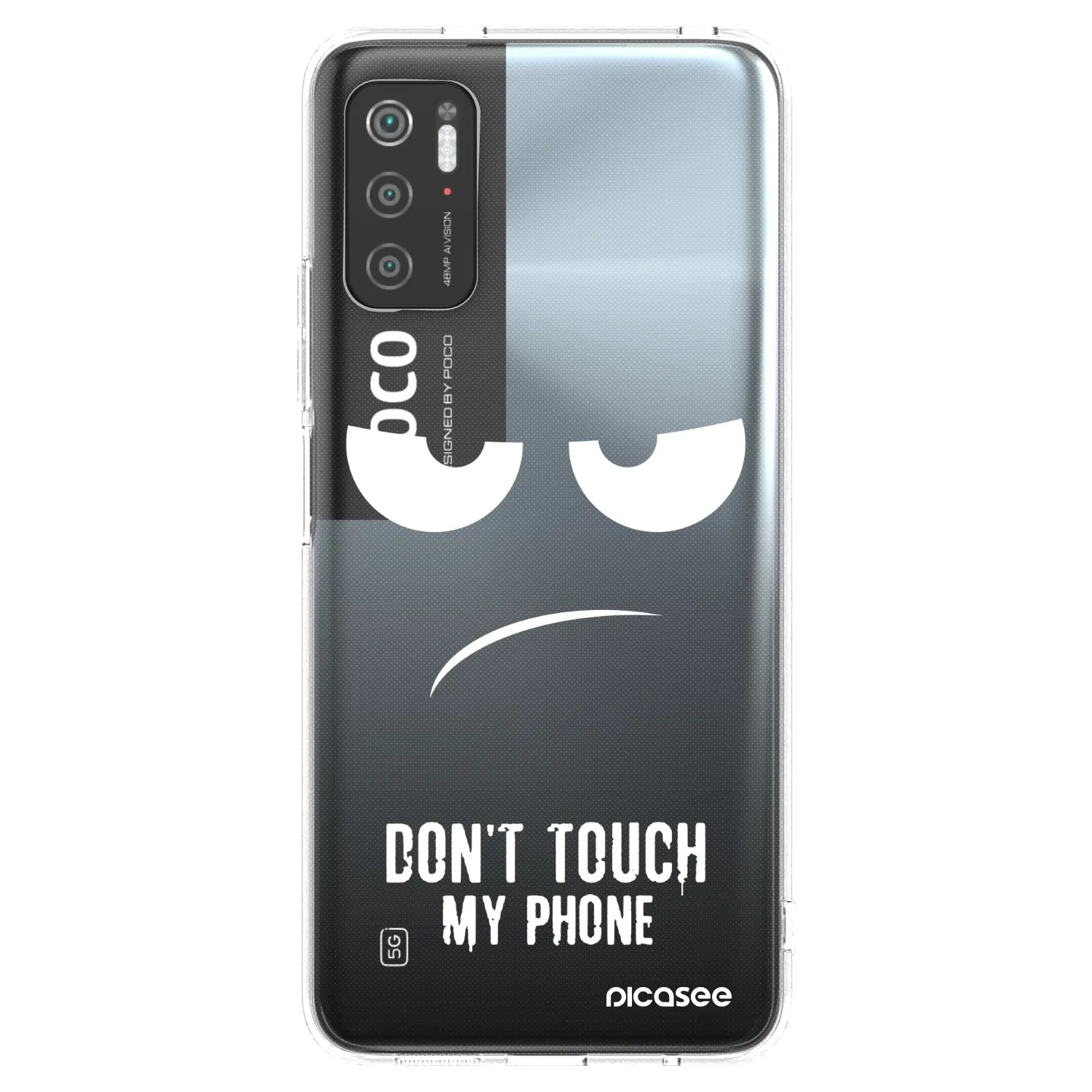 Picasee silikonový průhledný obal pro Xiaomi Poco M3 Pro 5G - Nešahej mi na telefon