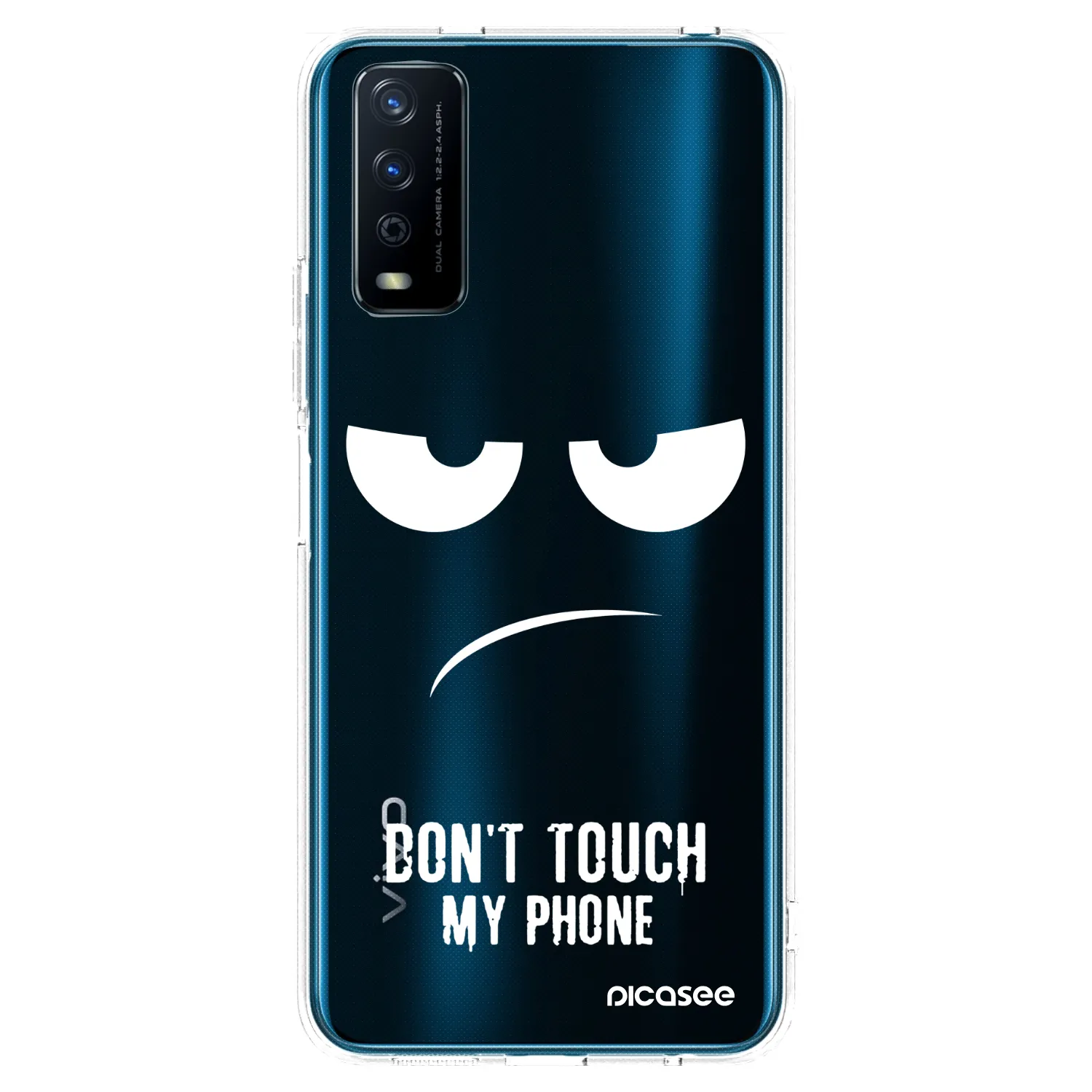 Picasee silikonový průhledný obal pro Vivo Y11s - Nešahej mi na telefon