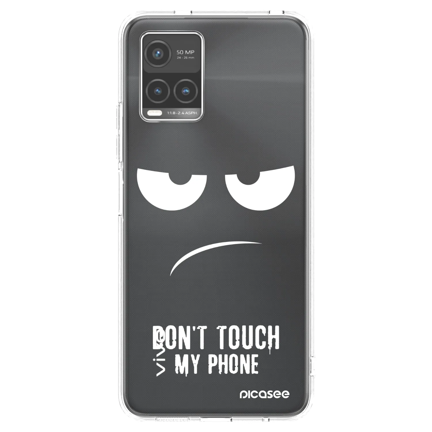 Picasee silikonový průhledný obal pro Vivo Y33s - Nešahej mi na telefon